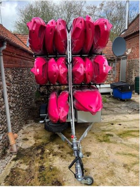 Canoe trailer loaded